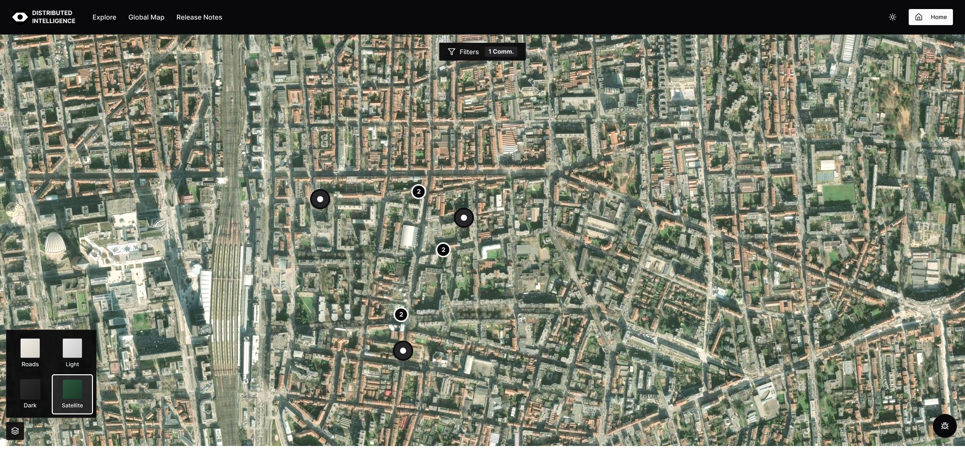 Global map showing all verified events